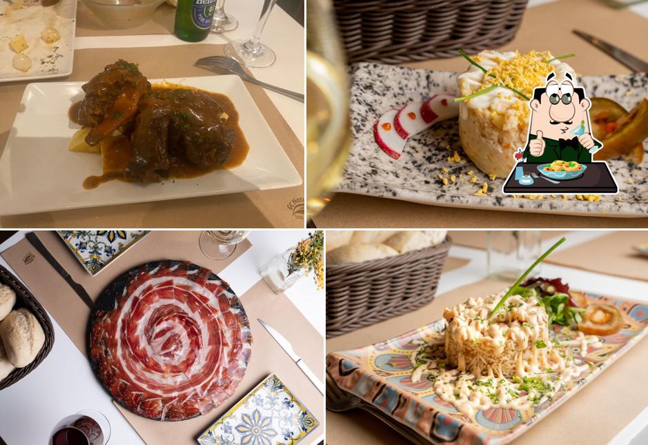 Pestiños con miel de caña y helado de anís